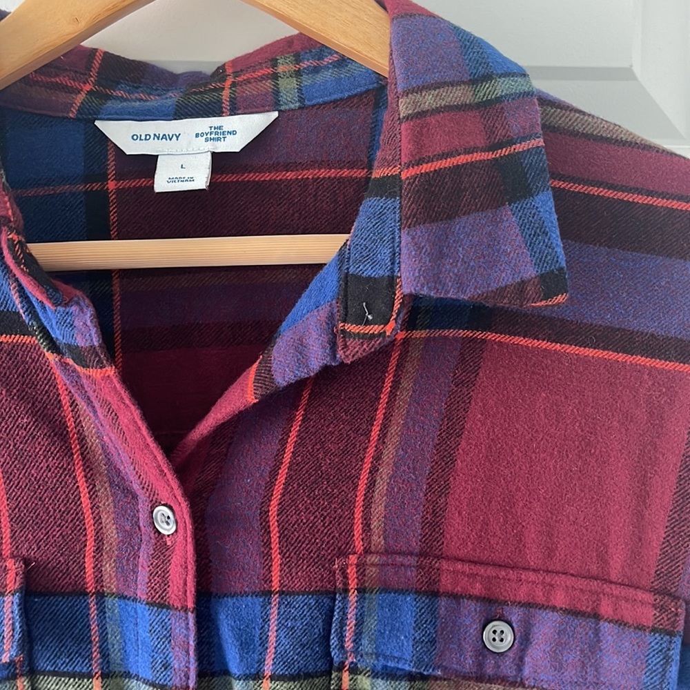 Boyfriend Plaid Button Down Shirt